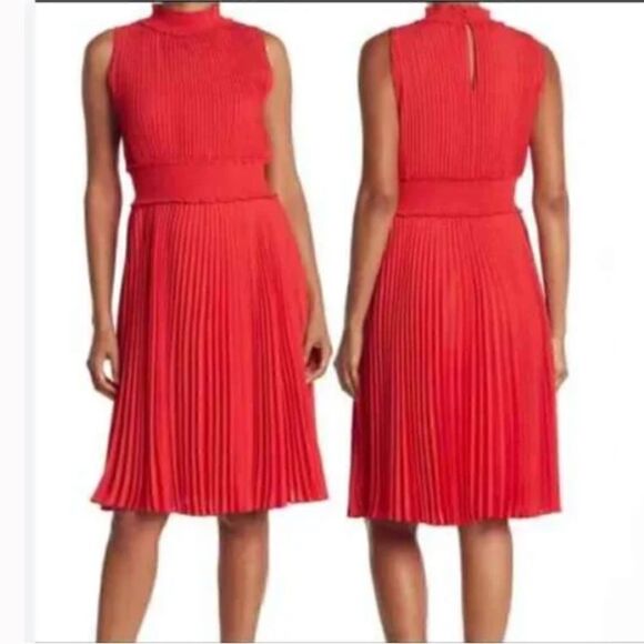 Nanette Lepore Crimson Ruby Fit And Flare Midi Dress, Size 6, NWT - Picture 1 of 8